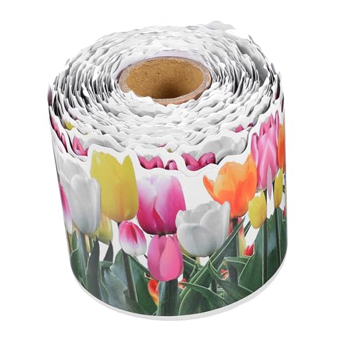 CANIGHT 1 Rolle Dekorativer Papier-bordürenaufkleber Mit Blumenmuster Selbstklebend Zum Schmücken Von Tafeln Whiteboards Spielzimmern Und Mehr von CANIGHT