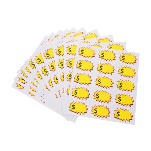 CANIGHT 10 Blatt Preisaufkleber Für Den Flohmarkt, Flohmarktaufkleber, Entfernbare, Selbstklebende Preisaufkleber Für Den Einzelhandel, Beschreibbare Preisaufkleber, Flohmarktaufkleber von CANIGHT