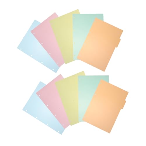 CANIGHT 10 Stück Teiliges Bunte Registerkarten aus Papier Gelochte Ordnungs Trennblätter mit Löchern Farbige Indexdivider für Ordner Büro Organizer Zubehör zur Einfachen von CANIGHT