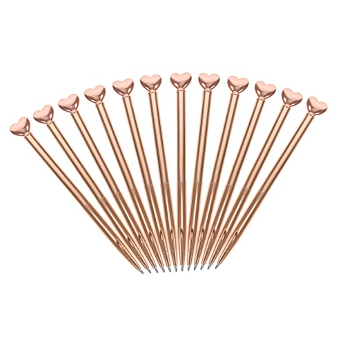 CANIGHT 12 Stück Metall Kugelschreiber, Herzform, Tragbarer Schreibstift, Kreativer Kugelschreiber, Kugelschreiber, Glatte Schreibstifte, Ergonomischer Kugelschreiber, Liebesform, von CANIGHT