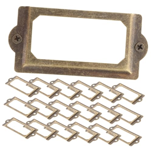 CANIGHT 2 Sätze Vintage Schubladenetiketten Halter Retro Etikettenrahmen für Schränke und Aufbewahrungsboxen Langlebig Installieren Design von CANIGHT