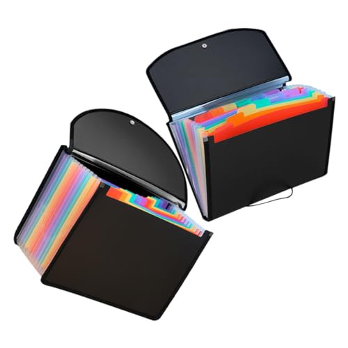 CANIGHT 2 Stück Pvc Ordner Dokumenten Organizer, Handheld Akkordeon Datei Organizer, Akkordeon Dateitasche, Akkordeon Design, Dateitasche, Dokumentenordner Organizer, Büro Datei von CANIGHT