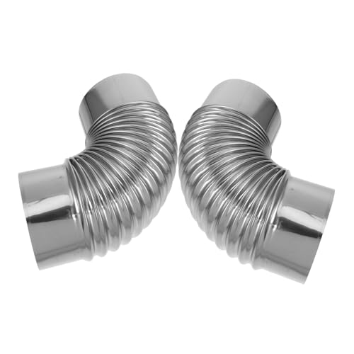 CANIGHT 2 Stück Schornsteinrohr-ellenbogen-auspuffrohr, Flexibler Ofenrohr-entlüftungsschlauch, Edelstahl-rauchrohr-ellenbogen-schornstein-rauchadapterrohr, Auspuffrohr von CANIGHT