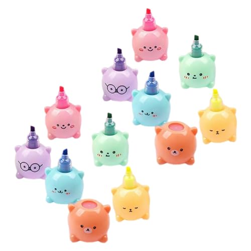 CANIGHT 2sätze Cute Bear Highlighter Bunte Marker Für Schule Kunst Und Notizen Ergonomisches Design Für Studenten Und Kawaii- von CANIGHT