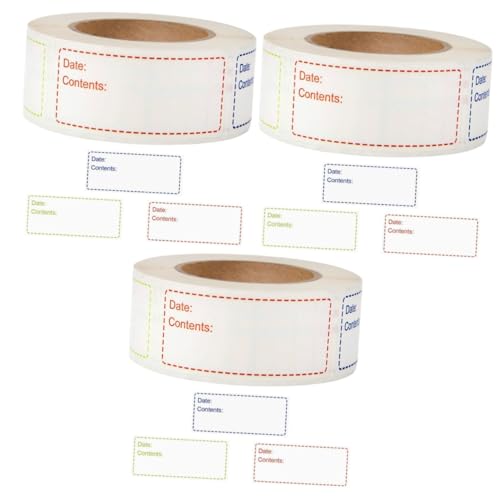 CANIGHT 3 Rollen Wasserfeste Und Ölbeständige Aufkleber, Beschreibbare Flaschenaufkleber, Flaschenetiketten, Mehrzweck Etikettenaufkleber, DIY Flaschenaufkleber, Notizetiketten, Tragbare von CANIGHT