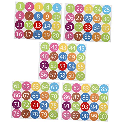 CANIGHT 5Blätter Bunte Zahlen Aufkleber Selbstklebende Nummern für Digitale Kognitive Wandgestaltung für Garten Büro Runde Sticker CANIGHT 5Blätter Bunte Zahlen Aufkleber Selbstklebende Nummern für Digitale Kognitive Wandgestaltung für Garten Büro Runde Sticker von CANIGHT