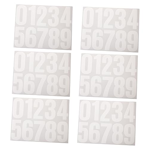 CANIGHT 6 Bögen Briefkastenaufkleber, Selbstklebende Nummern Für Mülleimer, Hausnummern Für Draußen, Zum Aufkleben Auf Briefkastennummern, Rennnummernaufkleber, DIY Nummern, Adressnummern von CANIGHT