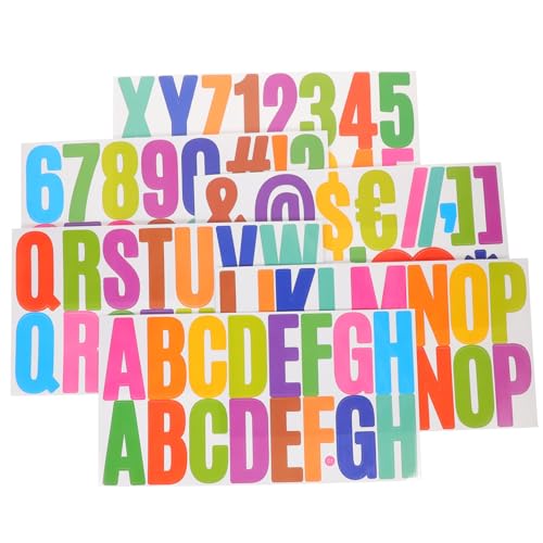 CANIGHT 6 Bögen Buchstabenaufkleber, Selbstklebende Zahlenaufkleber, Alphabet Vinylaufkleber, Bunte Alphabetaufkleber, Zahlenetikettenaufkleber, Bunte Dekorative Alphabetaufkleber, von CANIGHT