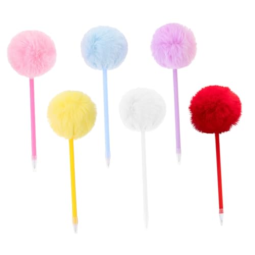 CANIGHT 6 Stück Stifte, Flauschiger Bürostift, Flauschiger Süßer Stift, Flauschiger Schreibstift, Kugelschreiber, Süßer Kugelschreiber, Dekorativer Süßer Stift, Flauschiger von CANIGHT