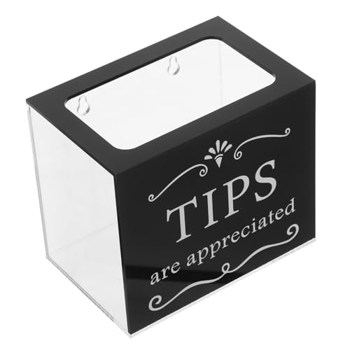 CANIGHT Acryl-spitzenbox, Kunststoff-spitzengläser, Desktop-sammlung, Trinkgeld-eimer, Geldaufbewahrungsbehälter, Spenden-spitzen-eimer Für Bars, Cafés, Restaurants von CANIGHT