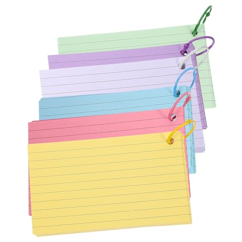 CANIGHT Karteikarten Satz Mit Loch Weiße Blankokarten Farbige Karteikarten Linierte Leere Fürs Büro Leere Notizkarten Tasche von CANIGHT