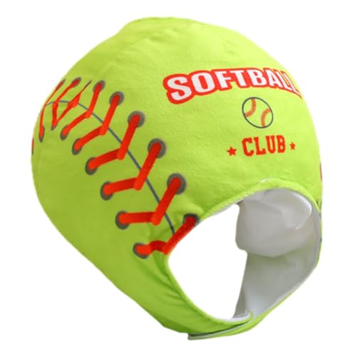 CANIGHT Softball Kopfbedeckung, Kostümkappe, Softball Plüsch Kopfbedeckung, Lustige Karnevalskappe, Gefüllte Kopfbedeckung, Festival Cosplay Hut, Karnevalsparty Anzieh Plüsch Cosplay Hut, von CANIGHT