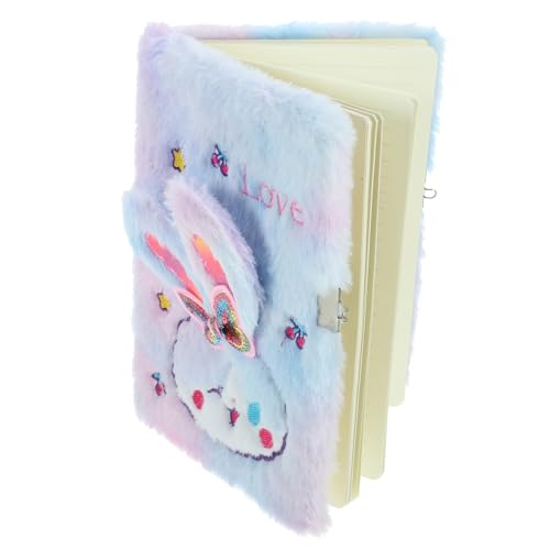 CANIGHT Süßes Fluffy Notizbuch mit Kaninchenmuster Plüsch Tagebuch für Schule und Persönliche Notizen Kreatives Schreibzubehör von CANIGHT