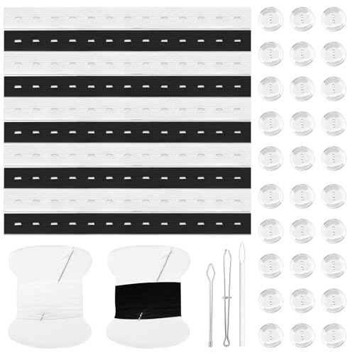 10Pcs Hose Adjuster elastischer Hosenbund, Taillenversteller für Kinder, Hosenbundverlängerung, Jeans-Taillenspanner-Werkzeug, Hosenknopfspanner mit 30 Knöpfen, 2 Nähsets und 3 Fadenhakenzubehör 10Pcs Hose Adjuster elastischer Hosenbund, Taillenversteller für Kinder, Hosenbundverlängerung, Jeans-Taillenspanner-Werkzeug, Hosenknopfspanner mit 30 Knöpfen, 2 Nähsets und 3 Fadenhakenzubehör von CANIPHA