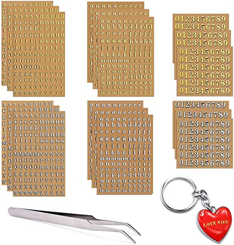 CANIPHA 18 Blätter kleine Buchstabenaufkleber für Harz,Mini Gold/Silber Buchstabenaufkleber Metallic Alphabet Zahlenaufkleber CANIPHA 18 Blätter kleine Buchstabenaufkleber für Harz,Mini Gold/Silber Buchstabenaufkleber Metallic Alphabet Zahlenaufkleber von CANIPHA