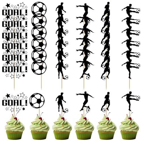 36 Stück Fußball-Cupcake-Topper-Dekorationen, Fußball-Kuchentopper-Dekore, Muffin Deko Fussball Fußball-Athleten-Tortendeko Fussball, Fussball Kuchen Deko, Sport-Cupcake-Fussball Geburtstagdekoparty 36 Stück Fußball-Cupcake-Topper-Dekorationen, Fußball-Kuchentopper-Dekore, Muffin Deko Fussball Fußball-Athleten-Tortendeko Fussball, Fussball Kuchen Deko, Sport-Cupcake-Fussball Geburtstagdekoparty von CANIPHA