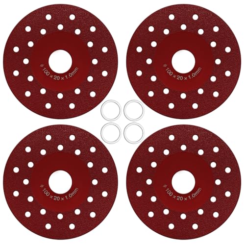 4 stücke Diamant Abgeschrägte Sägeblätter Rock Platte Schleifscheibe (Rot) von CANIPHA