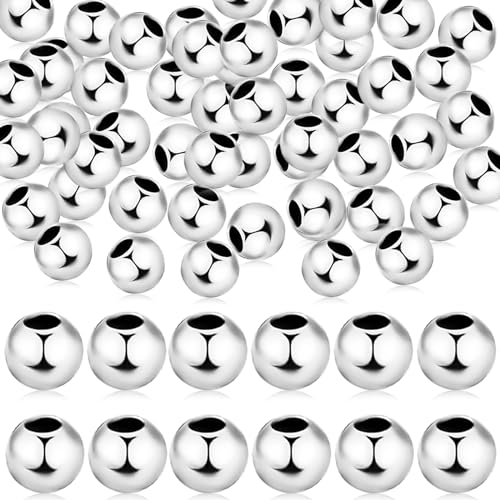 50pcs Silver Beads, 925 Sterling Silver 925er Sterlingsilber-Perlen für die Schmuckherstellung, 3 mm Sterlingsilber Abstandsperlen, glatte kleine Silberperlen nahtlose Silberperlen runde Kugel 50pcs Silver Beads, 925 Sterling Silver 925er Sterlingsilber-Perlen für die Schmuckherstellung, 3 mm Sterlingsilber Abstandsperlen, glatte kleine Silberperlen nahtlose Silberperlen runde Kugel von CANIPHA