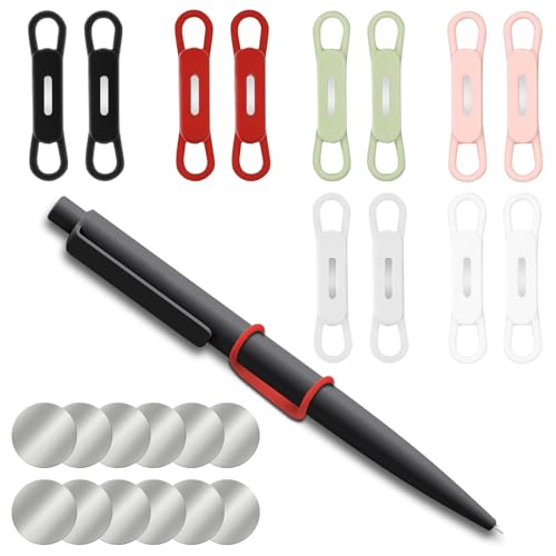 CANIPHA 12pcs Magnetic Pen Holder Portable magnetischer Stifthalter für Kühlschrank, magnetischer Stifthalter, Stift Organizer, Aufbewahrung verstellbare Federschlaufe, Stifthalter für Klemmbrett von CANIPHA
