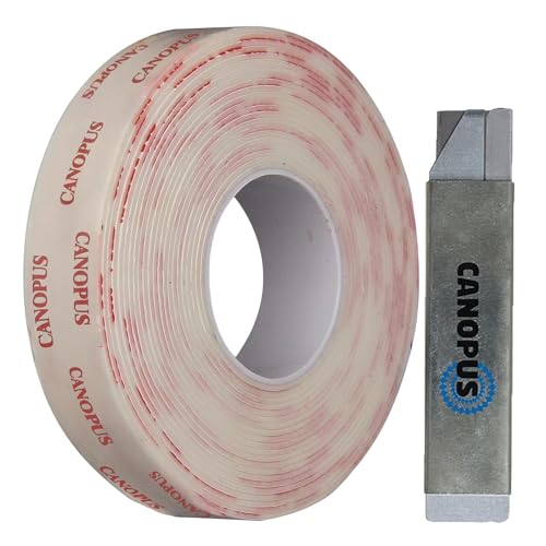 CANOPUS Profi Doppelseitiges Klebeband Extra Stark 4950 Weiß (20mm x 3m) Dicke (1,1mm) Wasserfest Klebeband für Indoor outdoor, Auto, Außenbereich, Wohnkultur, Nummernschildhalterung für KFZ von CANOPUS
