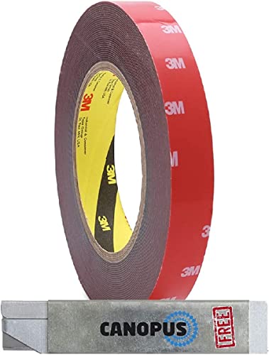 CANOPUS Profi Acrylschaum Doppelseitiges Klebeband Extra Stark, 4218P (12,7mm x 4,5m) Wasserfest Montageklebeband, Hochleistungsklebeband für LED Streifen, Außenbereich, Wohnkultur von CANOPUS