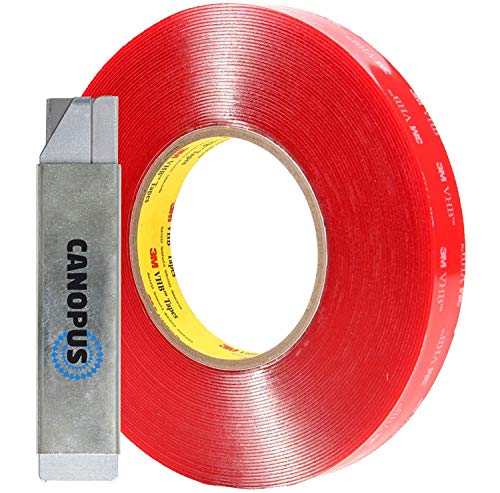 CANOPUS Profi Doppelseitiges Klebeband Extra Stark, Transparent Wasserdicht 4910 (6,35mm x 4,5m), Schwerlast Klebeband, Montageklebeband für LED-Streifen, Wohnkultur, Wohnkultur von CANOPUS