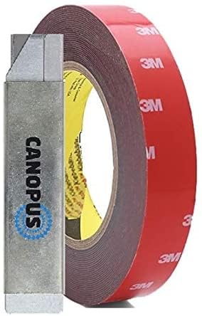 CANOPUS Top Qualität 3M Doppelseitiges Klebeband Extra Stark 3M VHB (20mm x 3m) Wasserfest 3M Klebeband für den Auto, Kfz, Innen und Außenbereich, Nummernschildhalterung für KFZ, Double Sided Tape von CANOPUS