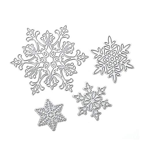 CAOLATOR Kohlenstoffstahl Sterben Stanzschablone Schablonen Stanzformen 4 Schneeflocken Scrapbooking Stanzmaschine Stanzen Schneiden für Scrapbooking Fotopapier Karten Handwerk Prägen von CAOLATOR