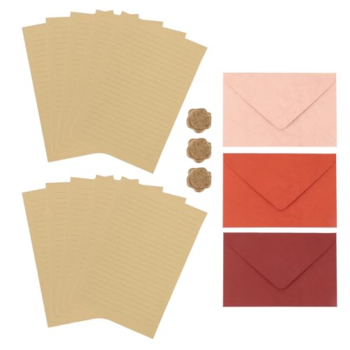 CAPASTEC 1 Satz Umschläge, Einladungsumschläge mit Brief und Wachssiegel für Grußkarten Hochzeit Geburtstagseinladungen, Rot Pink Orange CAPASTEC 1 Satz Umschläge, Einladungsumschläge mit Brief und Wachssiegel für Grußkarten Hochzeit Geburtstagseinladungen, Rot Pink Orange von CAPASTEC