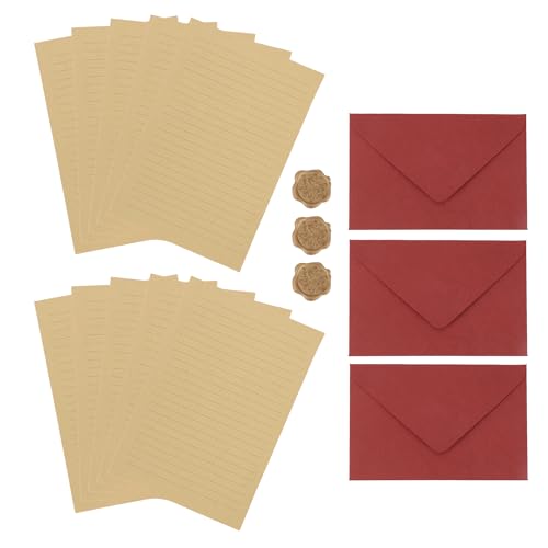 CAPASTEC 1 Satz Umschläge, Einladungsumschläge mit Brief und Wachssiegel für Grußkarten Hochzeit Geburtstagseinladungen, Rot CAPASTEC 1 Satz Umschläge, Einladungsumschläge mit Brief und Wachssiegel für Grußkarten Hochzeit Geburtstagseinladungen, Rot von CAPASTEC