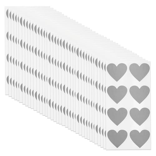 CAPASTEC 1 Set 300 Stück Kratzsticker, Kratzetiketten, Herz-Kratzkartensticker für Kratzkarten-Überraschung Hochzeit 28x25mm Grau CAPASTEC 1 Set 300 Stück Kratzsticker, Kratzetiketten, Herz-Kratzkartensticker für Kratzkarten-Überraschung Hochzeit 28x25mm Grau von CAPASTEC
