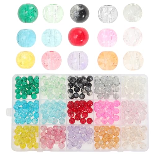 CAPASTEC 1 Set 300 Stück runde Glasperlen für Armbänder, 8mm verschiedene Farben Armband Perle, Glasperlen für Schmuckherstellung, Armbandherstellung und DIY Basteln von CAPASTEC