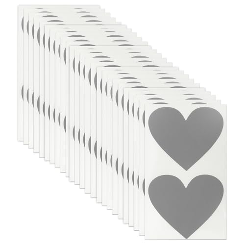 CAPASTEC 1 Set 50 Stück Kratzsticker, Kratzetiketten, Herz-Kratzkartensticker für Kratzkarten-Überraschung Hochzeit 70x60mm Grau CAPASTEC 1 Set 50 Stück Kratzsticker, Kratzetiketten, Herz-Kratzkartensticker für Kratzkarten-Überraschung Hochzeit 70x60mm Grau von CAPASTEC