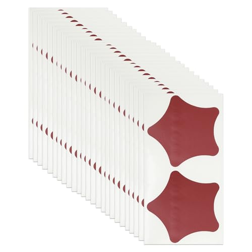 CAPASTEC 1 Set 50 Stück Kratzsticker, Kratzetiketten, Stern-Kratzkartensticker für Kratzkarten-Überraschung Hochzeit 60x60mm Rot von CAPASTEC
