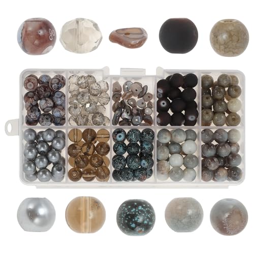 CAPASTEC 1 Set 8mm runde Glasperlen für Armbänder, 200 Stück Armbandperlen, Glasperlen für Schmuckherstellung, Armbandherstellung DIY Basteln, Grau von CAPASTEC