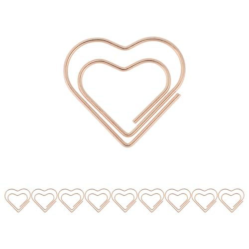 CAPASTEC 10 Stk. Büroklammer, kleine niedliche Herzform Büroklammer, Lesezeichen für Dokumenten- und Notizsortierung Bürobedarf, Roségold-Ton CAPASTEC 10 Stk. Büroklammer, kleine niedliche Herzform Büroklammer, Lesezeichen für Dokumenten- und Notizsortierung Bürobedarf, Roségold-Ton von CAPASTEC