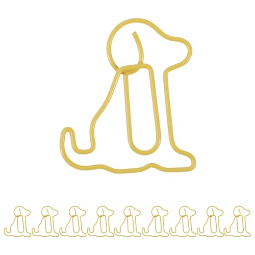 CAPASTEC 10 Stück Büroklammer, kleine niedliche Hund Form Büroklammer, Lesezeichen für Dokumenten- und Notizsortierung Bürobedarf, Gelb CAPASTEC 10 Stück Büroklammer, kleine niedliche Hund Form Büroklammer, Lesezeichen für Dokumenten- und Notizsortierung Bürobedarf, Gelb von CAPASTEC