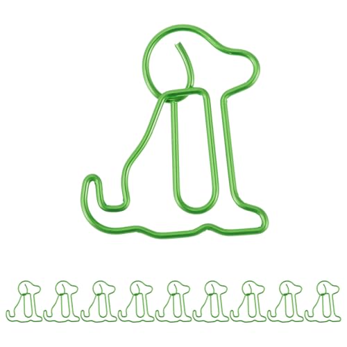 CAPASTEC 10 Stück Büroklammer, kleine niedliche Hund Form Büroklammer, Lesezeichen für Dokumenten- und Notizsortierung Bürobedarf, Grün von CAPASTEC