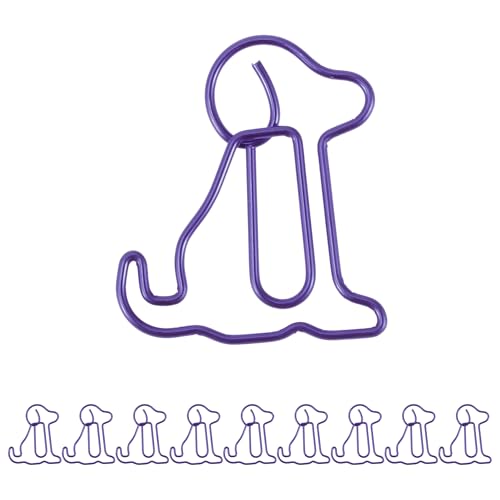 CAPASTEC 10 Stück Büroklammer, kleine niedliche Hund Form Büroklammer, Lesezeichen für Dokumenten- und Notizsortierung Bürobedarf, Lila von CAPASTEC