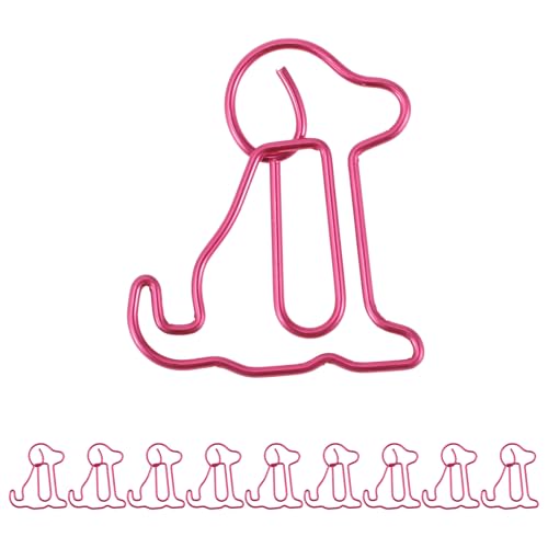 CAPASTEC 10 Stück Büroklammer, kleine niedliche Hund-Form Büroklammer, Lesezeichen für Dokumenten- und Notizsortierung Bürobedarf, Pink von CAPASTEC