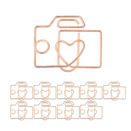 CAPASTEC 10 Stück Büroklammer, kleine niedliche Kameraform Büroklammer, Lesezeichen für die Sortierung von Dokumentennotizen Bürobedarf, Roségold-Ton CAPASTEC 10 Stück Büroklammer, kleine niedliche Kameraform Büroklammer, Lesezeichen für die Sortierung von Dokumentennotizen Bürobedarf, Roségold-Ton von CAPASTEC