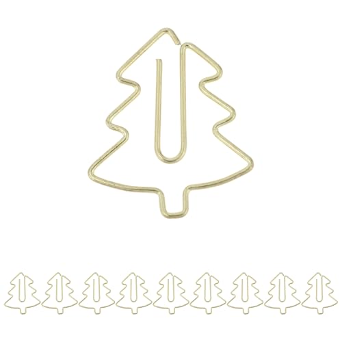 CAPASTEC 10 Stück Büroklammer, kleine niedliche Weihnachtsbaumform Büroklammer, Lesezeichen für Dokumenten- und Notizsortierung Bürobedarf, Goldton CAPASTEC 10 Stück Büroklammer, kleine niedliche Weihnachtsbaumform Büroklammer, Lesezeichen für Dokumenten- und Notizsortierung Bürobedarf, Goldton von CAPASTEC