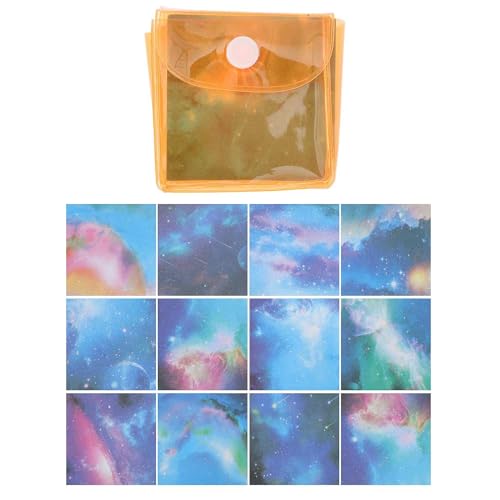 CAPASTEC 240 Stück Origami Papier 6.3x6.3cm Doppelseitiges Origami Papier, 12 Stile Sternenhimmel Bastelpapier Bunt für DIY Kunst und Bastelprojekte, Orange von CAPASTEC