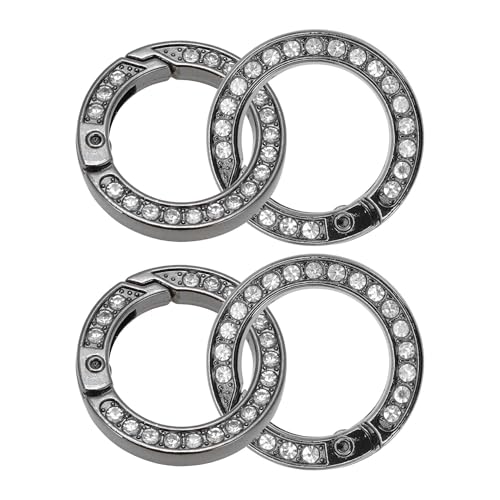 CAPASTEC 4 Stück runde Karabiner Ring Karabinerhaken, Metall-Strass-O-Ringe, Camping-Rucksack-Schnalle, Schlüsselanhänger, Reparaturteile für Handtaschen, Geldbörsen, Schultergurt Gunschwarz 35mm CAPASTEC 4 Stück runde Karabiner Ring Karabinerhaken, Metall-Strass-O-Ringe, Camping-Rucksack-Schnalle, Schlüsselanhänger, Reparaturteile für Handtaschen, Geldbörsen, Schultergurt Gunschwarz 35mm von CAPASTEC