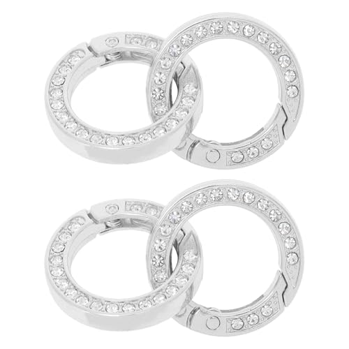 CAPASTEC 4 Stück runde Karabiner Ring Karabinerhaken, Metall-Strass-O-Ringe, Camping-Rucksack-Schnalle, Schlüsselanhänger, Reparaturteile für Handtaschen, Geldbörsen, Schultergurt Silber 35mm CAPASTEC 4 Stück runde Karabiner Ring Karabinerhaken, Metall-Strass-O-Ringe, Camping-Rucksack-Schnalle, Schlüsselanhänger, Reparaturteile für Handtaschen, Geldbörsen, Schultergurt Silber 35mm von CAPASTEC