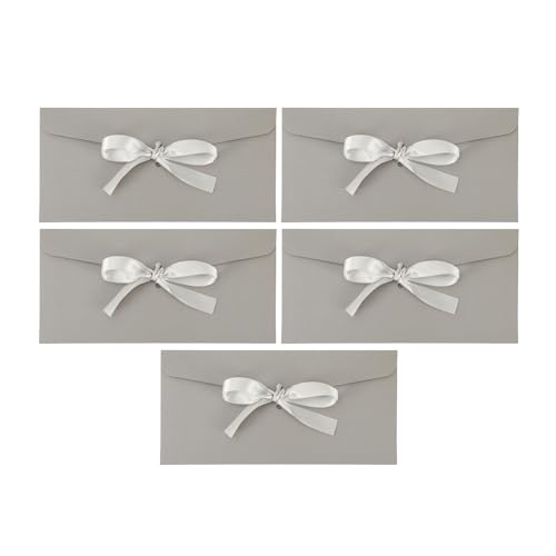 CAPASTEC 5 Stück Umschläge, Einladungsumschläge für Grußkarten Hochzeit Geburtstagseinladungen, 22x11cm, Silber Weiß CAPASTEC 5 Stück Umschläge, Einladungsumschläge für Grußkarten Hochzeit Geburtstagseinladungen, 22x11cm, Silber Weiß von CAPASTEC