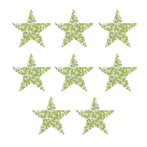 CAPASTEC 8Pcs Sternförmige Aufbügelpatches Sternpatches für Aufnäh-Rhinestone-Patches Glitzerpatches für Hutbekleidung Hosen Dekoration Reparatur, Grasgrün Silberton CAPASTEC 8Pcs Sternförmige Aufbügelpatches Sternpatches für Aufnäh-Rhinestone-Patches Glitzerpatches für Hutbekleidung Hosen Dekoration Reparatur, Grasgrün Silberton von CAPASTEC