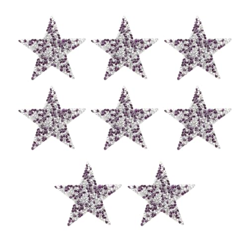 CAPASTEC 8Pcs Sternförmige Aufbügelpatches Sternpatches zum Aufnähen Strasspatches Glitzerpatches für Hut Kleidung Hosen Dekoration Reparatur, Tiefes Lila Silberton CAPASTEC 8Pcs Sternförmige Aufbügelpatches Sternpatches zum Aufnähen Strasspatches Glitzerpatches für Hut Kleidung Hosen Dekoration Reparatur, Tiefes Lila Silberton von CAPASTEC