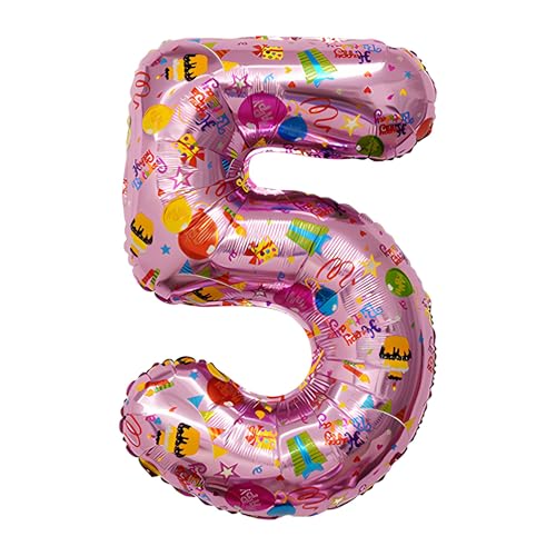 CAPASTEC Ballons Pink Ballon Zahl Ballon 5 Geburtstag Deko Folie Helium Für Geburtstagsfeier Jubiläumsfeier CAPASTEC Ballons Pink Ballon Zahl Ballon 5 Geburtstag Deko Folie Helium Für Geburtstagsfeier Jubiläumsfeier von CAPASTEC