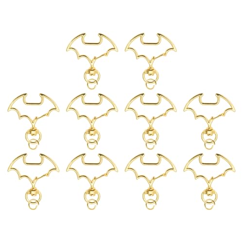 CAPASTEC Bat Schlüsselanhänger, 10 Stück Bat Karabinerhaken Schlüsselanhänger, Karabinerhaken Mit Schraubverschluss, Für Handgemachte Accessoires Von Handtaschen Schulter, Goldton CAPASTEC Bat Schlüsselanhänger, 10 Stück Bat Karabinerhaken Schlüsselanhänger, Karabinerhaken Mit Schraubverschluss, Für Handgemachte Accessoires Von Handtaschen Schulter, Goldton von CAPASTEC